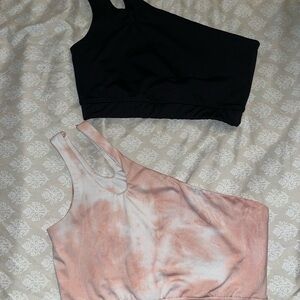 Stylish Black and Pink Tie-Dye Women's Tops